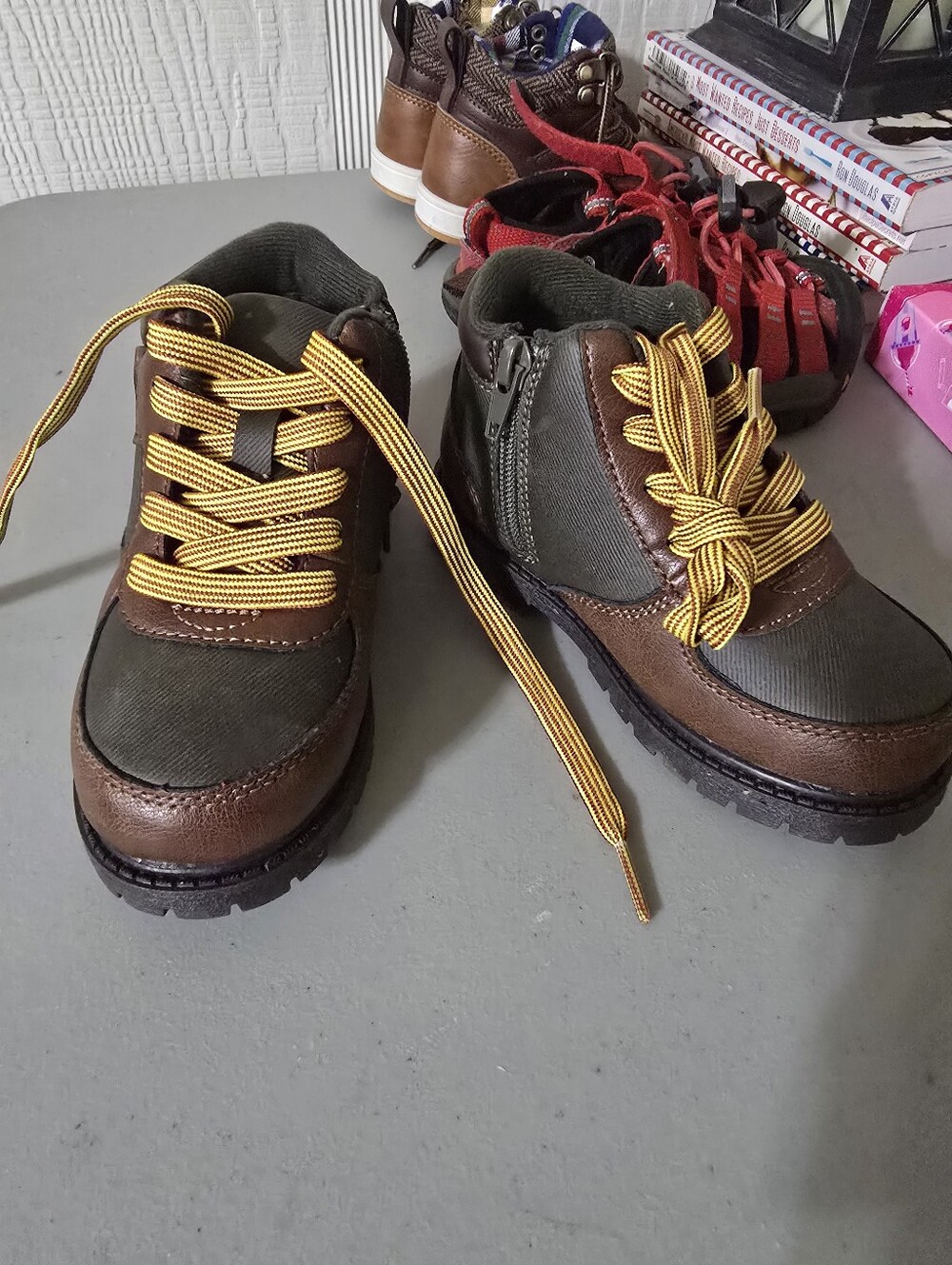 Toddler Brown and Olive Green Carter's Boots